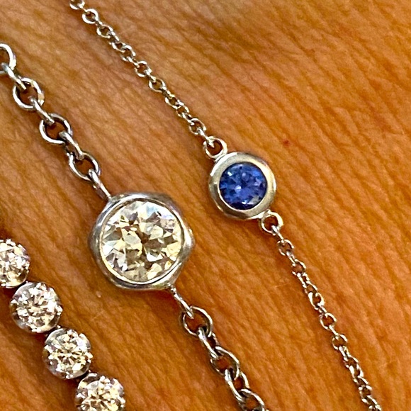 ***SOLD*** TIFFANY Elsa Peretti Color by the Yard Sapphire Bracelet In Platinum! - Picture 5 of 15